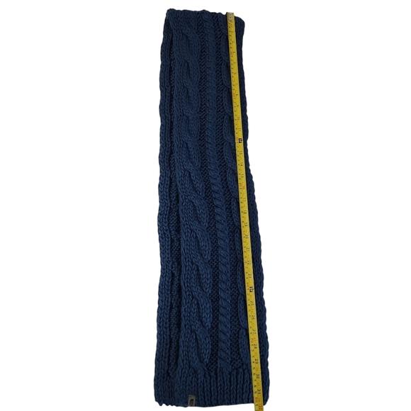 THE NORTH FACE Blue Chunky Cable Knit Scarf cozy winter layering one size - Picture 4 of 6